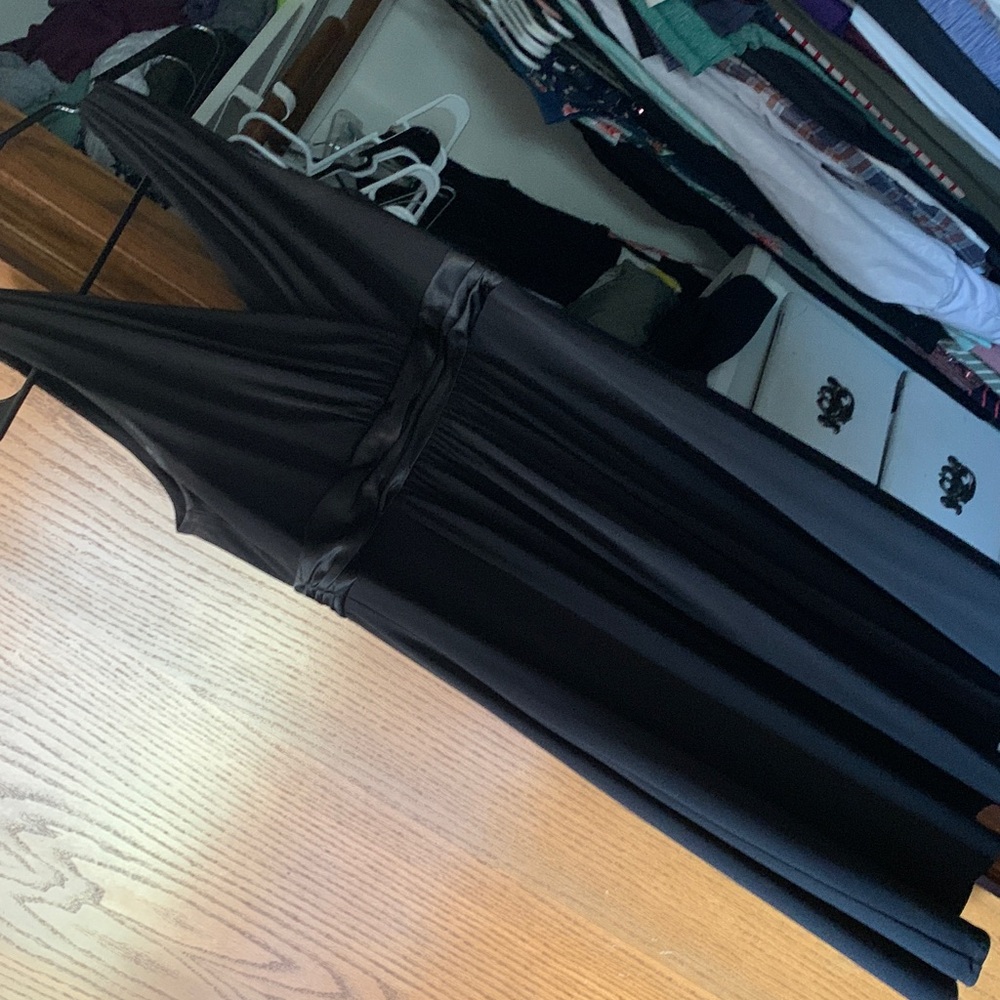 David's Bridal Black Long Sleeve Dress